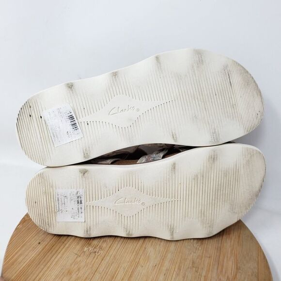 Clarks Sandals Women 7 Brynn Step Slide‎ Floral Low Wedge Platform Comfort Shoes - Picture 12 of 13